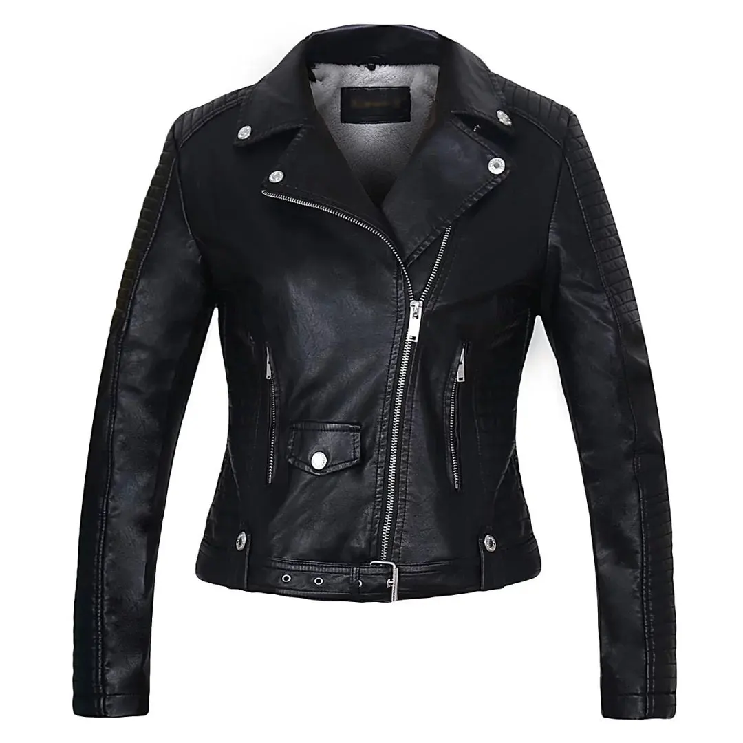Faux din piele PU Jacheta Femei de Primăvară de Moda Toamna Jachetă de motociclist din piele faux Negru straturi de Îmbrăcăminte exterioară strat FIERBINTE