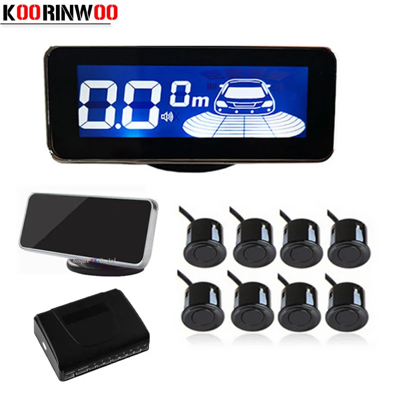 Koorinwoo Display LCD Parktronic Masina Senzori de Parcare 8 Radare Sunet de Alarmă Sonde Auto-detector de Parcare Parkmaster Inversarea