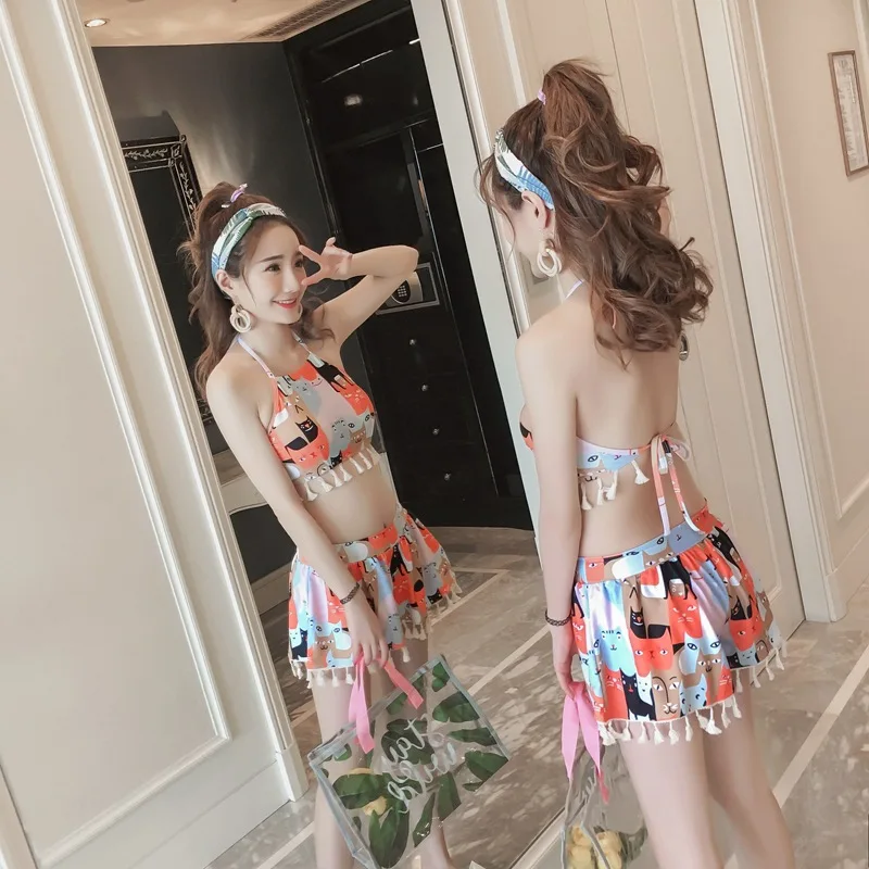 2019 Femei Noi Două Piese Bikini Tankinis Seturi De Costume De Baie Imprimate De Vară Costum De Baie Înot Beachwear Costum De Baie, Costume De Baie