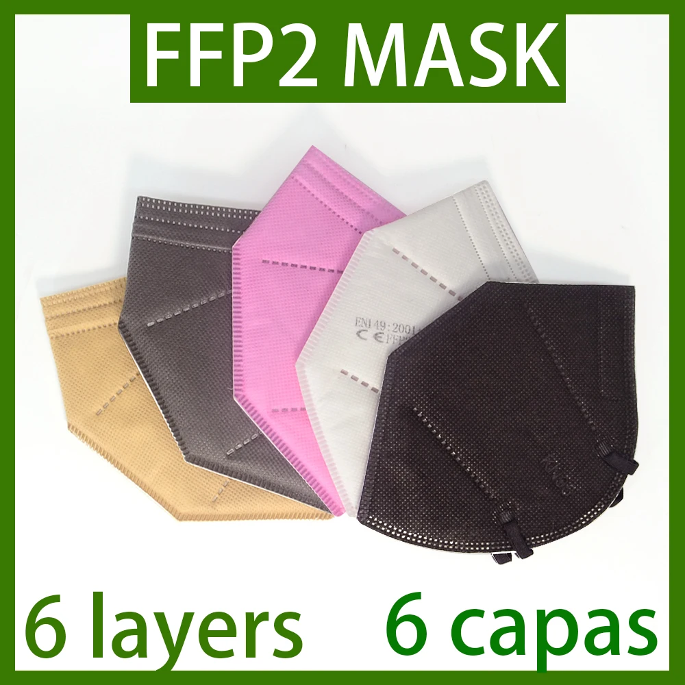 6 straturi KN95 masca de Fata masca FFP2 Gura Maske Siguranță Măști moale 95% Filtrare pm2.5 masca ffp2mask Reutilizabile anit praf CE certificat