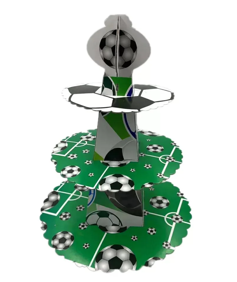 DIY 1 Set Fotbal 3 Nivel de Aniversare pentru Copii Provizii de Carton Prajitura Hartie Suport Farfurii de Tort Petrecere Titularul Decor Petrecere