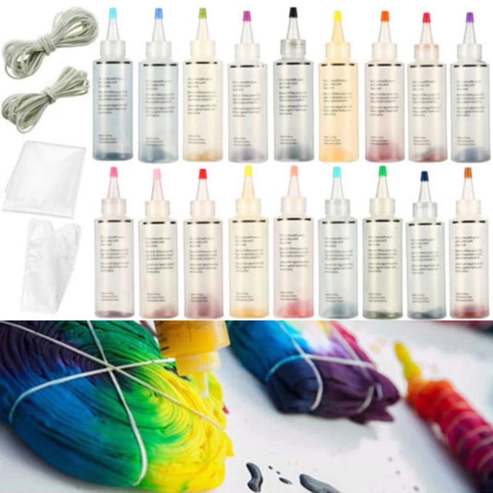Non Toxic Tesatura Tie Dye Kit Vopsea Permanenta Consumabile Partid Accesorii Textile Artizanat Colorate Cu Mănuși La Un Pas De A Face Artă