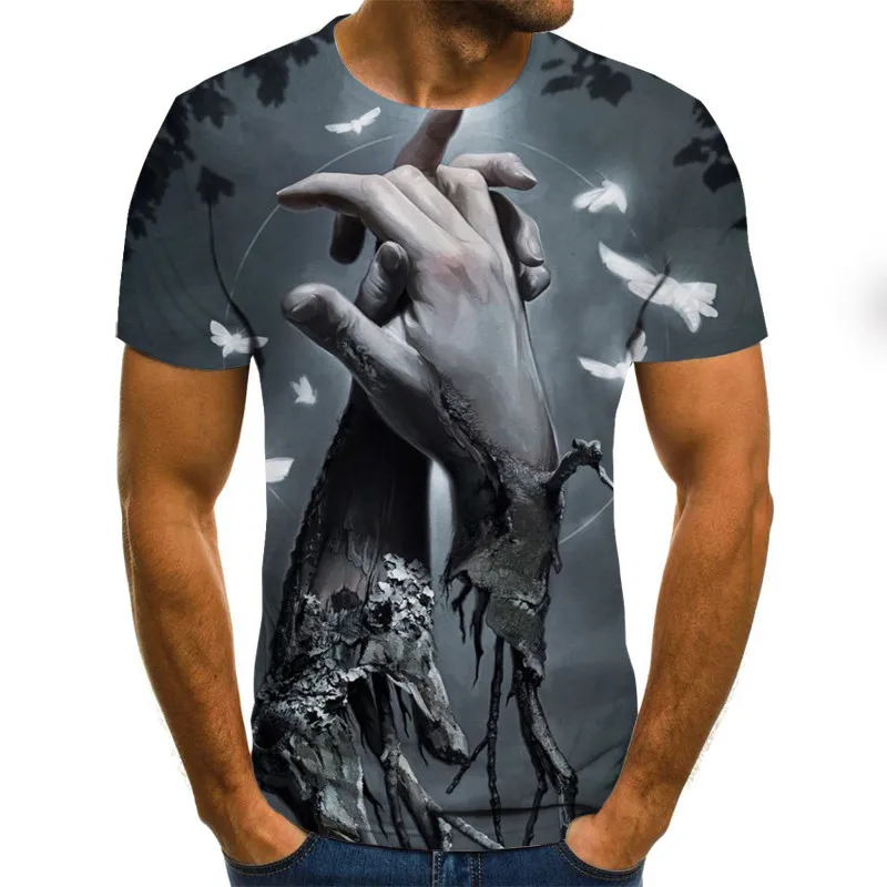 Haine barbati 2020 Mens Noi Vara Craniu de Imprimare Barbati cu Maneci Scurte T-shirt de imprimare 3D Tricou Casual Respirabil amuzant tricouri