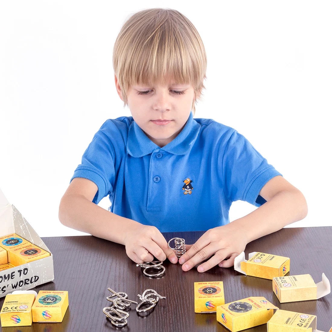 32Pcs Clasic Inteligent Montessori Sârmă de Metal Puzzle Naucitoare Teaser Creier Inele Magice de Joc Jucarii pentru Copii Adulți Copii Cadouri