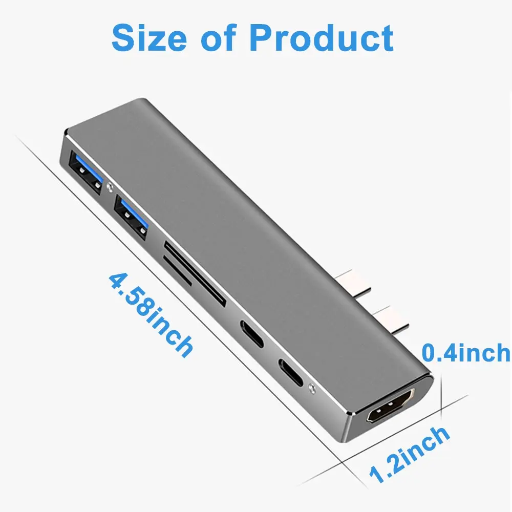 Ingelon Thunderbolt 3 doc 7in1 USB-C Hub Tip Dual-C Multiport Cititor de Carduri USB3.1 taxa Adaptor 4K HDMI Pentru MacBook Pro