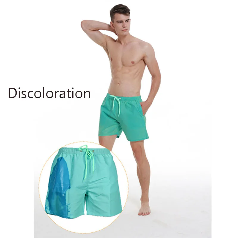 Culoare-schimbarea plaja pantaloni scurți bărbați uscare rapida plus dimensiune înot trunchiuri solide de plajă, îmbrăcăminte de Vară 2020 costum de Baie Om costum de baie