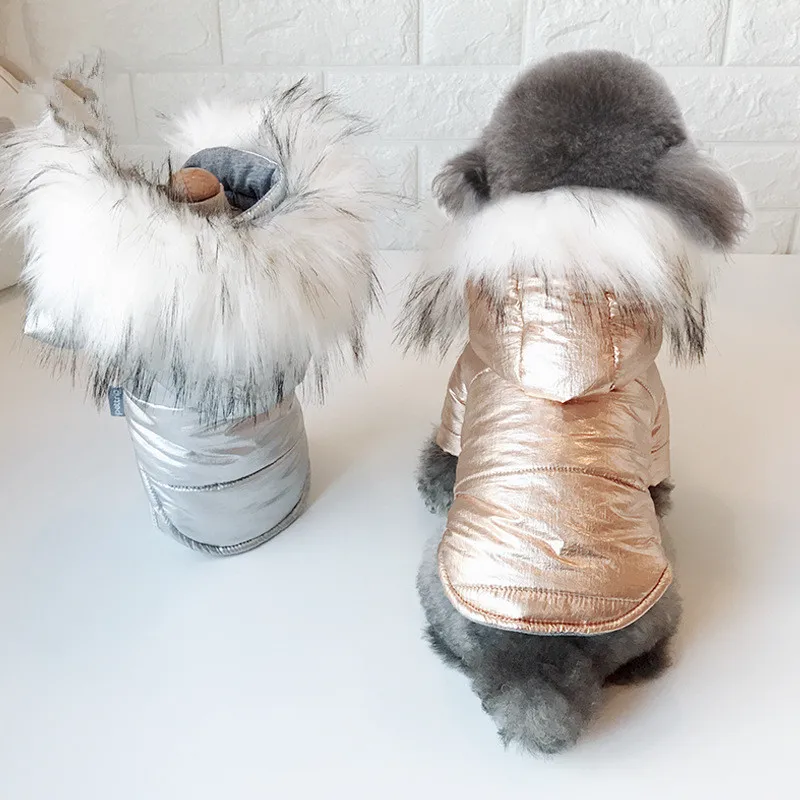 Câine haine de iarnă Canadiană două picioare de câine haine groase, haine de câine aur, argint culori super jachete calde pentru animale de companie câine s-xxl dimensiuni