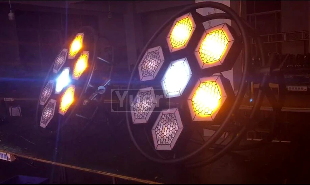 7 Halo Hexa LED-uri SMD RGB 3in1 Pixel Pacoste COB Lumina de Inundații Studio TV Station Dj Disco Etapă Înapoi la Sol Lumina, Sunet, Lumini de Partid