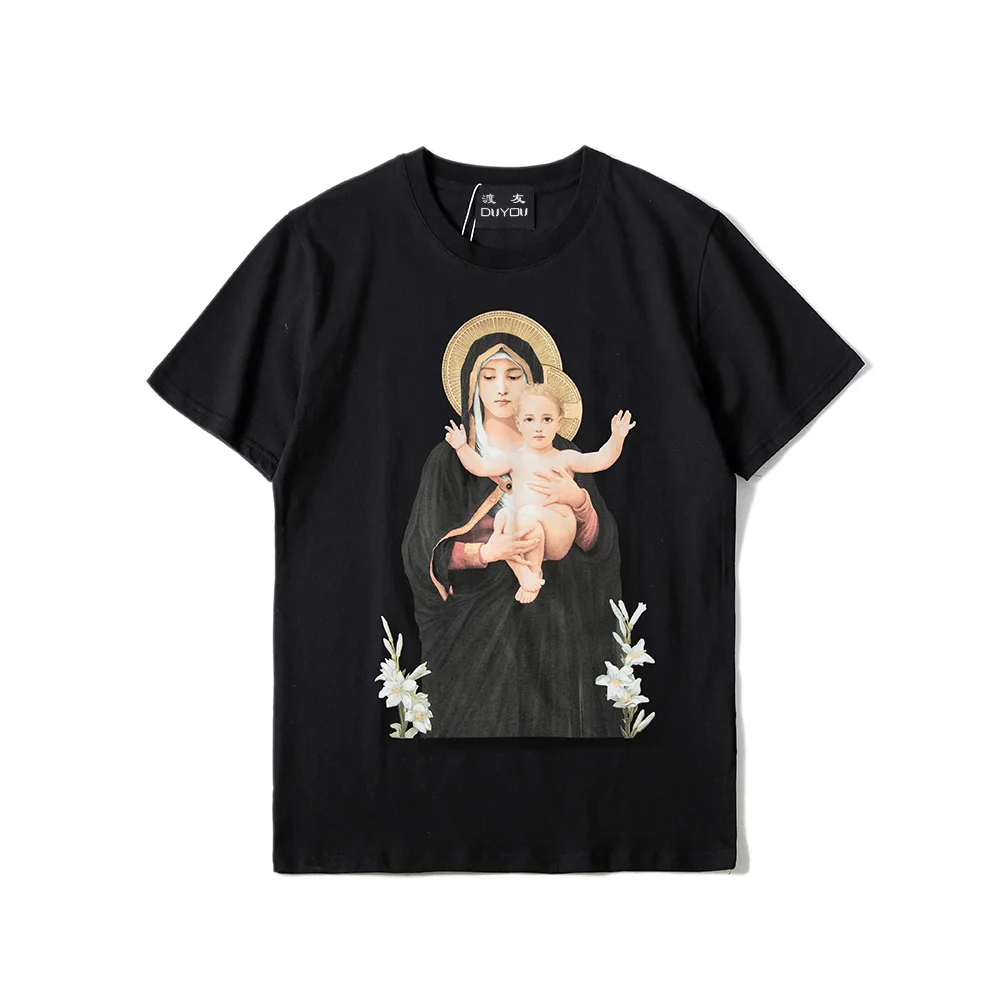 Fecioara Maria și Fiul Men ' s T-Shirt 2018 Amuzant, Imprimat cu Maneci Scurte Tricouri Vara Hip Hop Casual Bumbac Topuri Teuri Streetwear