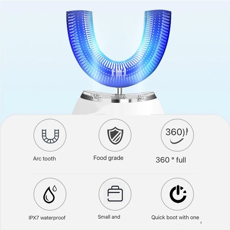 Smart Sonic Silicon Periuta de dinti Electrica 360 de Grade Wireless USB de Încărcare Leneș Albire Dinti Perie de Curățare Îngrijire Personală