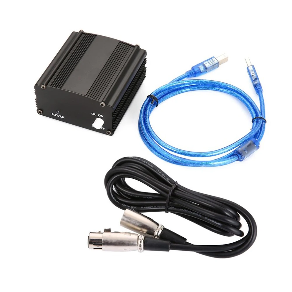 48V Phantom USB de Alimentare Cablu USB Cablu pentru Microfon Pentru Mini Microfon Condensator aparatura de Înregistrare-negru