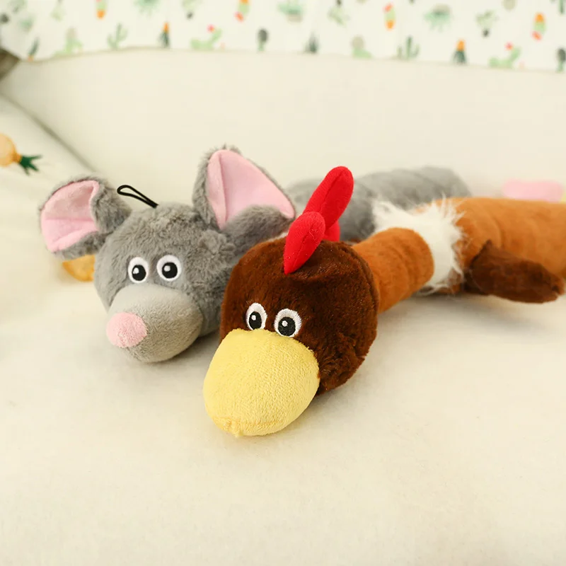Sunet Lung Bulldog Francez De Dormit Câine Jucării Pentru Câini De Talie Mare Interactive Fleece Pet Trainer Squeaker Pentru Pui De Animale Accesoriu