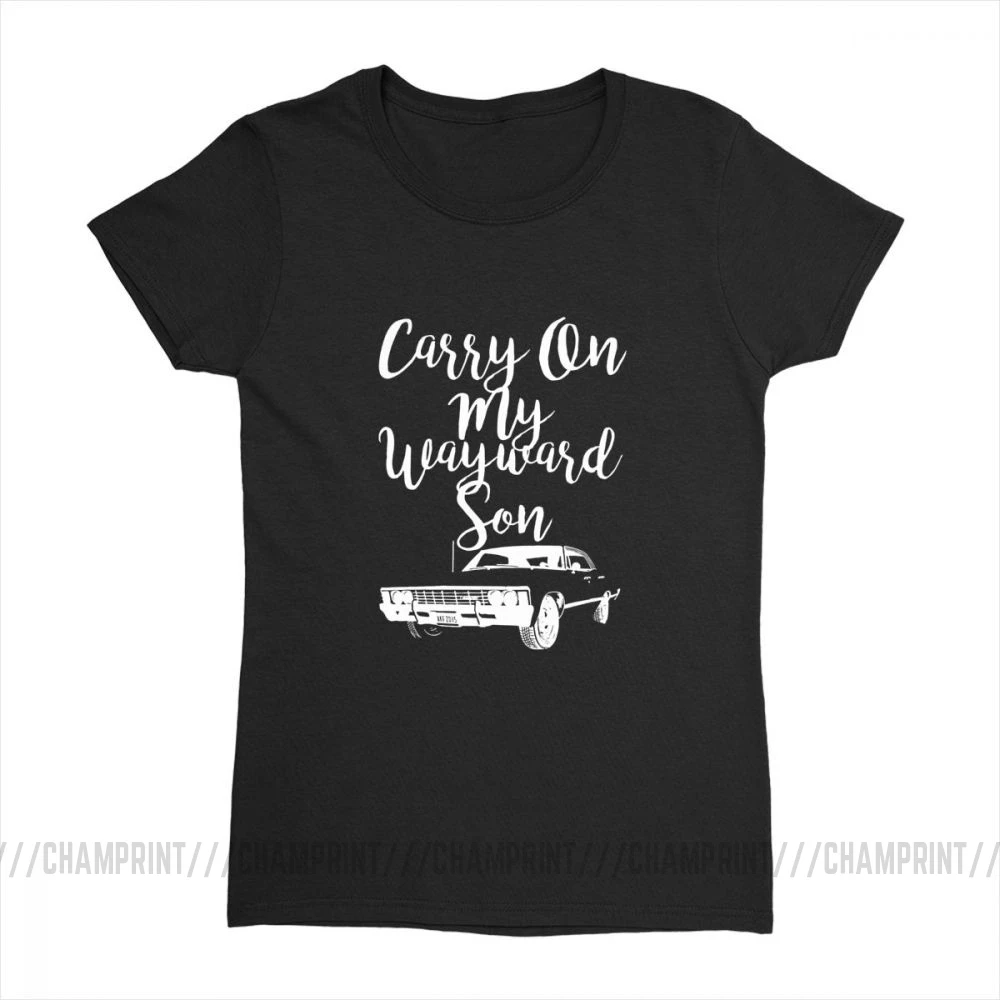 Carry On My Wayward Son Femei Tricou Supranaturale Nou Harajuku Topuri Teuri Grunge Rock Bumbac T-shirt pentru Femeie Îmbrăcăminte de Bază