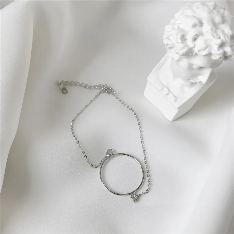 RUIYI Minimalist Real Argint 925 Bratari Femei Bijuterii Fine de Epocă Simplu Personalitate Cerc Mare de Link-ul Lanț Brățară
