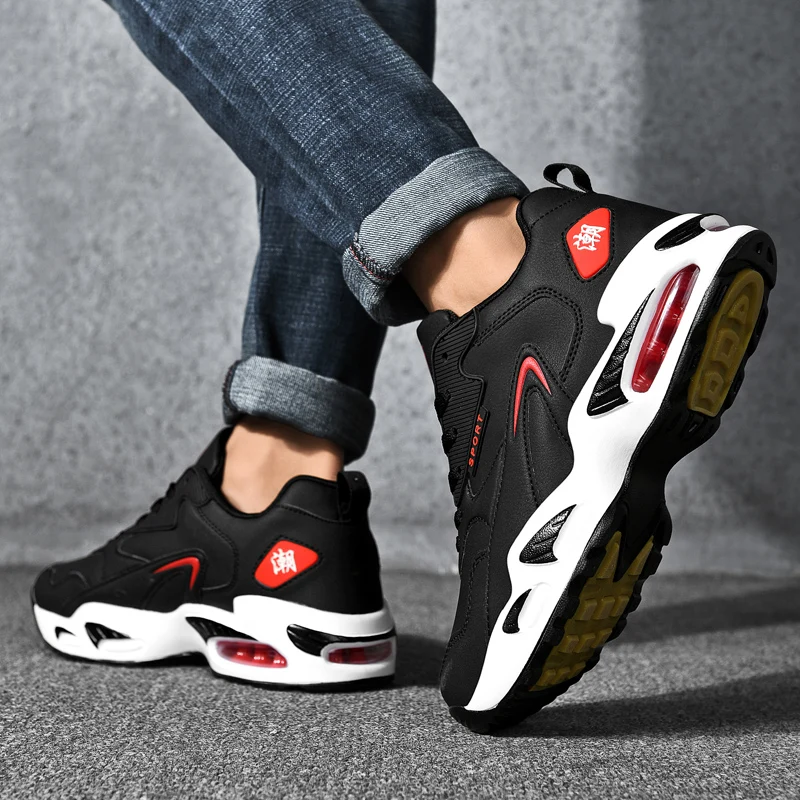 Bărbați confortabil pantofi de sport non-alunecare respirabil dantela-up pantofi casual în aer liber usoare amortizare amortizată pantofi de funcționare