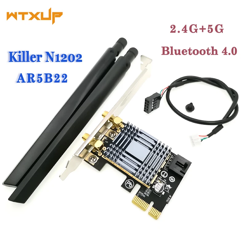 N1202 AR5B22 2.4 G 5G Adaptor Ușor Wireless placa de Retea WIFI Dual Band Multifuncțional Pcie Pentru Desktop PC, Bluetooth 4.0