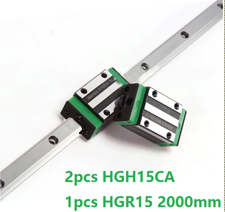1buc șină de ghidare liniare HGR15 2000 mm + 2 buc HGH15CA liniare înguste blocuri pentru router CNC piese Made in China