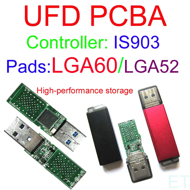 Cea mai bună Calitate USB FLASH DRIVE PCBA, LGA60 / LGA52 Dual Tampoane, IS903 Controller USB3.0 PCBA cu Cazuri, DIY UFD KITURI