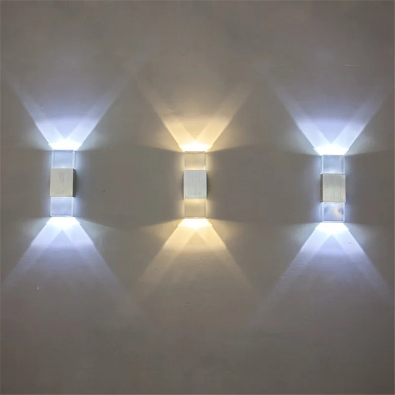 2W 6W LED Lampă de Perete Acrilic si Aluminiu Caz Tranșee de perete de lumină Pentru Camera de zi Dormitor de Culoare Multi perete mic de metal decor