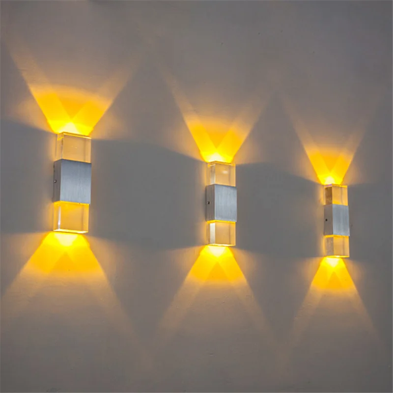 2W 6W LED Lampă de Perete Acrilic si Aluminiu Caz Tranșee de perete de lumină Pentru Camera de zi Dormitor de Culoare Multi perete mic de metal decor