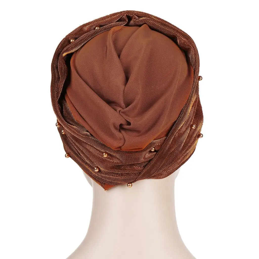 Femeile Musulmane Margele Hijab Elastic Turban Pălărie Chimioterapie Cancer Capac Arabe Cap Eșarfă Folie De Acoperire Vălului Islamic Bandane Accesorii