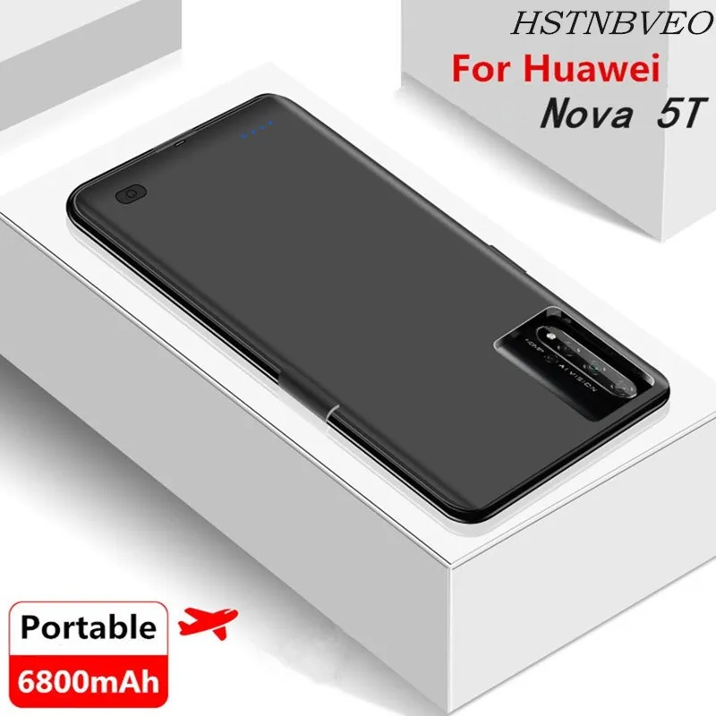 6800mAh Portabil de Încărcare a Bateriei de Putere Caz pentru Huawei Nova 5T Caz Baterie Power Bank Baterie Cazuri pentru Nova 5T