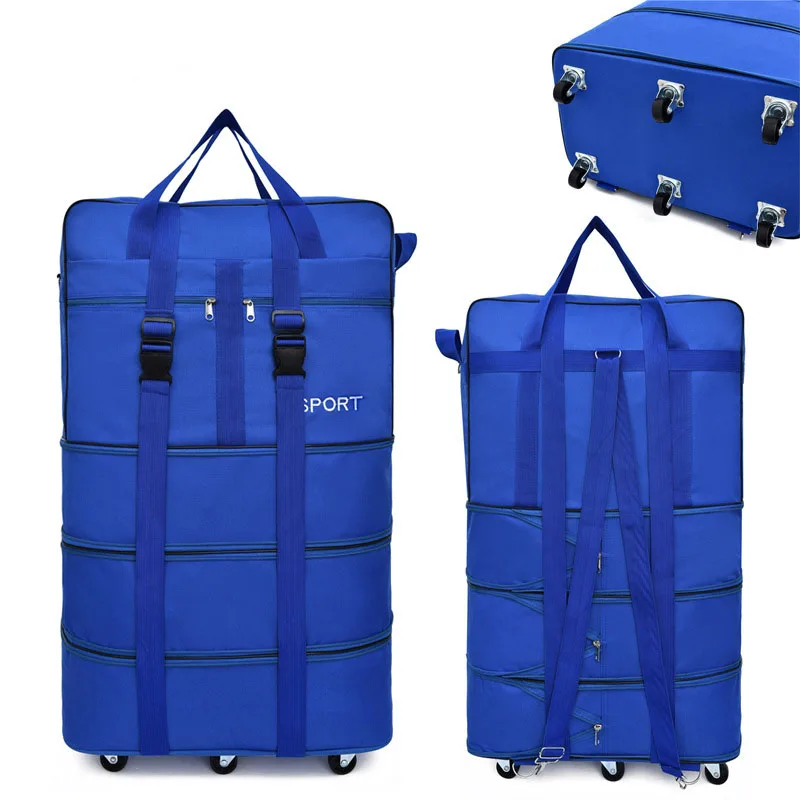 Portabil de călătorie sac de rulare depozitare de Mare capacitate verificat geanta Extensibila cu Role Rucsac Deplasarea bagajelor Oxford Pânză de sac