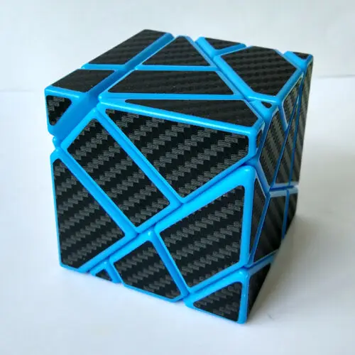Ciudată Formă De Cub Fantoma Din Fibra De Carbon Magic Cube Oblic Poftă De Mâncare De Puzzle Jucărie De Învățământ Albastru Cubo Magico