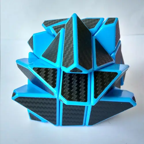 Ciudată Formă De Cub Fantoma Din Fibra De Carbon Magic Cube Oblic Poftă De Mâncare De Puzzle Jucărie De Învățământ Albastru Cubo Magico