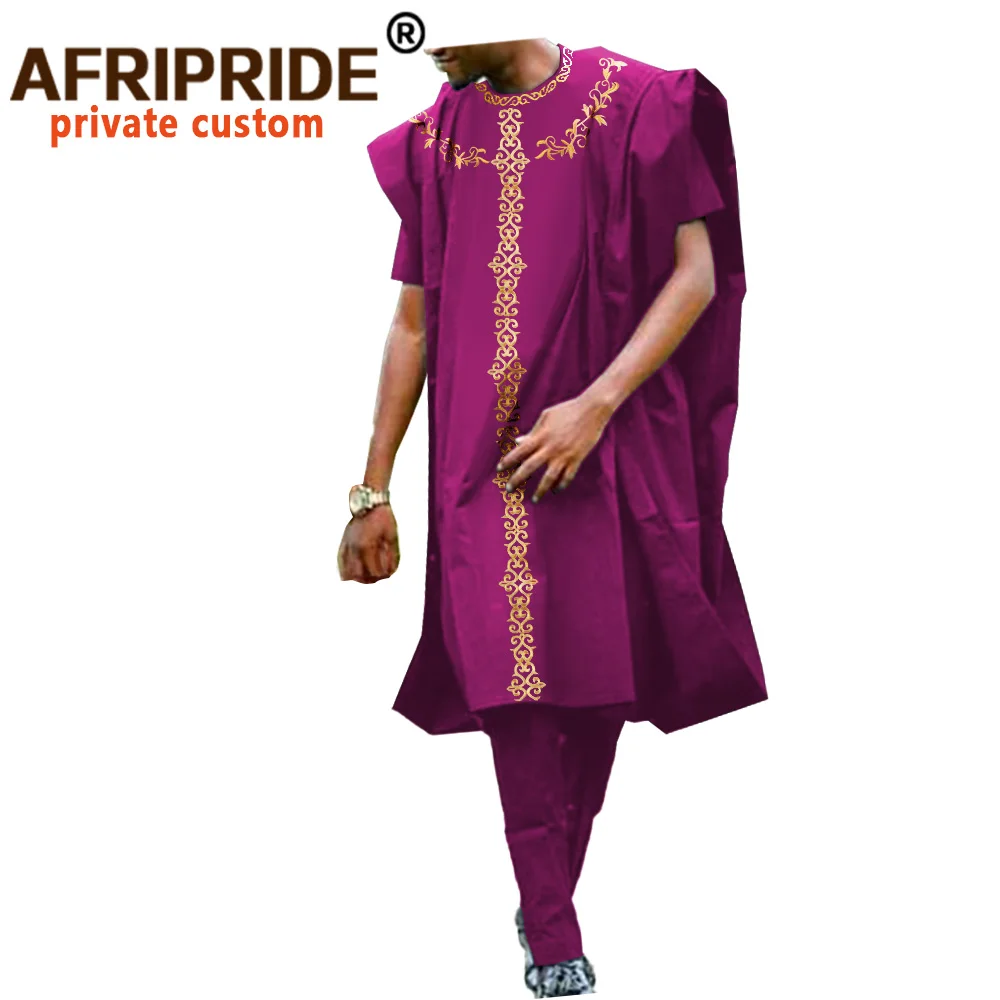 Africa de Îmbrăcăminte pentru Bărbați Dashiki Paltoane Tricouri și Pantaloni Ankara 3 Costum Agbada Roba Tradițională Tinutele pentru Nunta A2016031