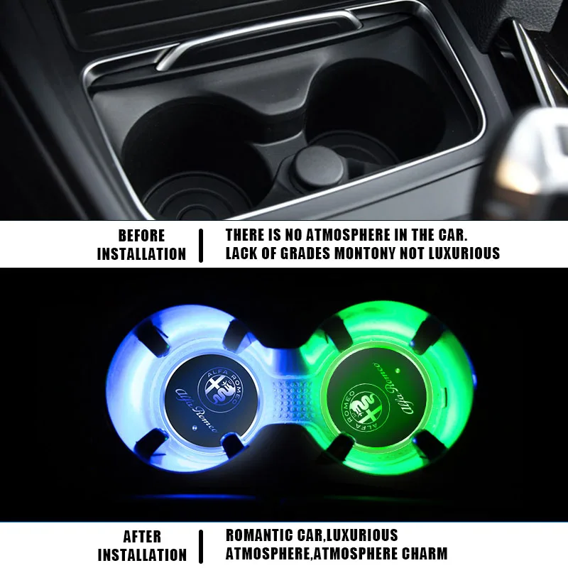 1buc Condus Masina Cupa Insigna Lumini Luminos Coaster Pahare suporturile Pentru Volkswagen, Audi, KIA, Mercedes Benz, Mazda Amg Hyundai Renault