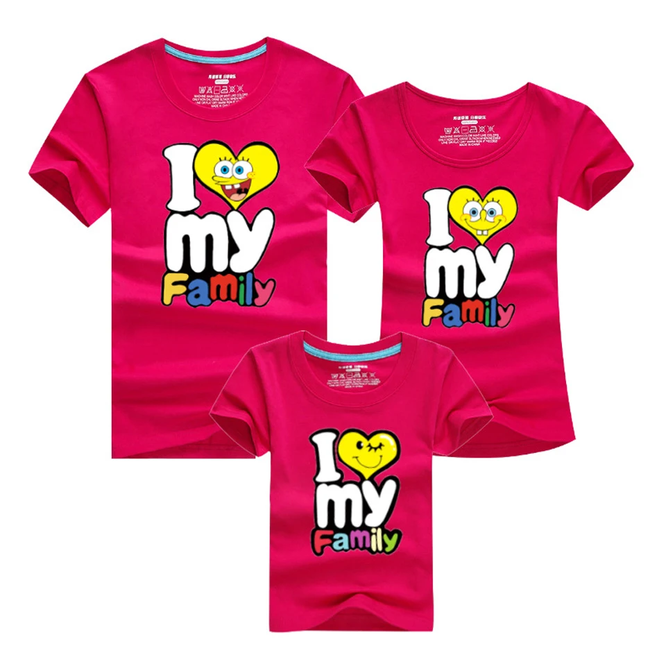2018 Vara Familie Haine de Potrivire îmi Iubesc Familia Print T-shirt Mama și Fiica Haine Tatăl și Fiul Copii 14color