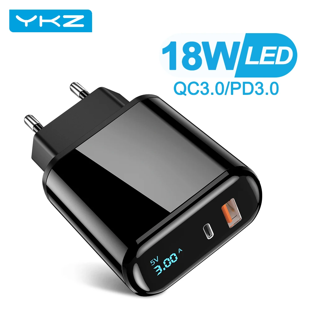 YKZ Quick Charge 3.0 Incarcator USB LED QC 3.0 PD Rapid de Încărcare Încărcător de Telefon Mobil pentru iPhone Xiaomi Samsung Huawei