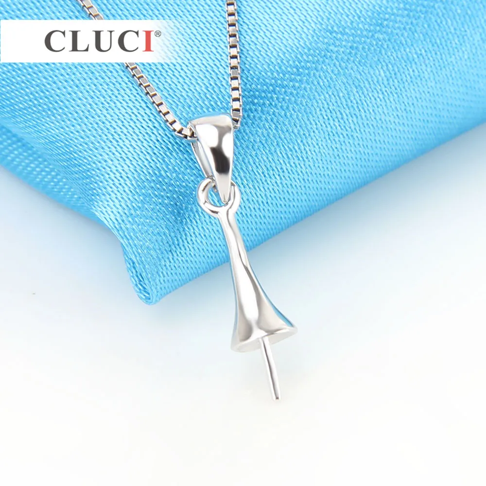 CLUCI Argint 925 design Pandantiv Colier Găsirea fit 7-8mm Perla Bijoux femei chocker bijuterii Fine de Calitate SP246SB