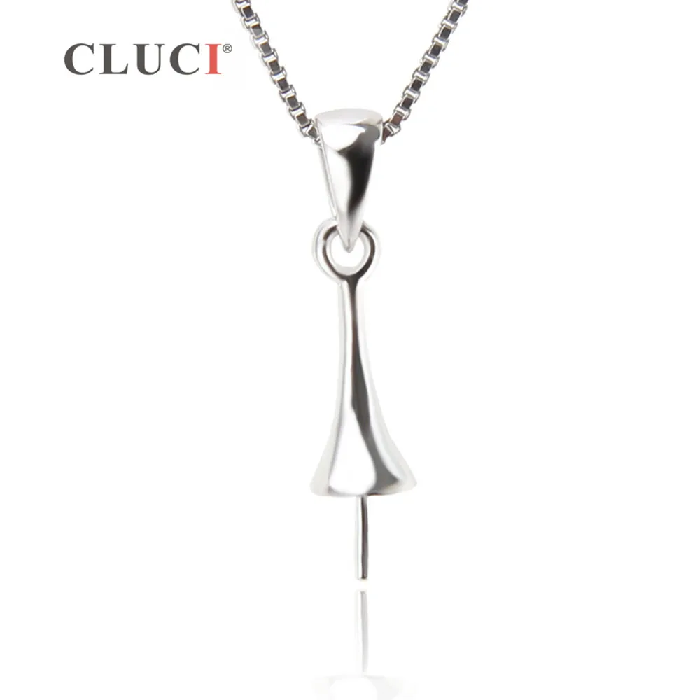 CLUCI Argint 925 design Pandantiv Colier Găsirea fit 7-8mm Perla Bijoux femei chocker bijuterii Fine de Calitate SP246SB