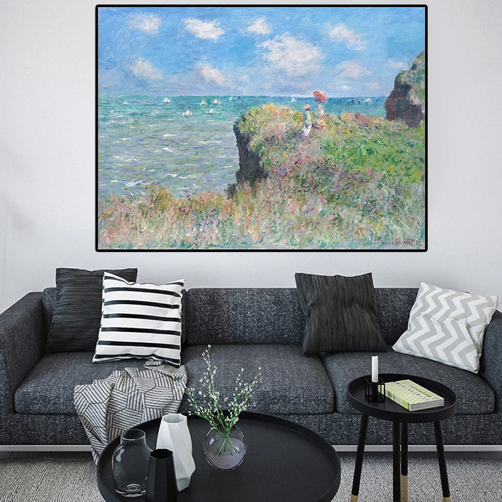 Nordic Acuarelă francez Claude Monet peisaj Marin Imagini Pictura in Ulei pe Panza Poster de Imprimare Poza Perete pentru Living Decorul Camerei