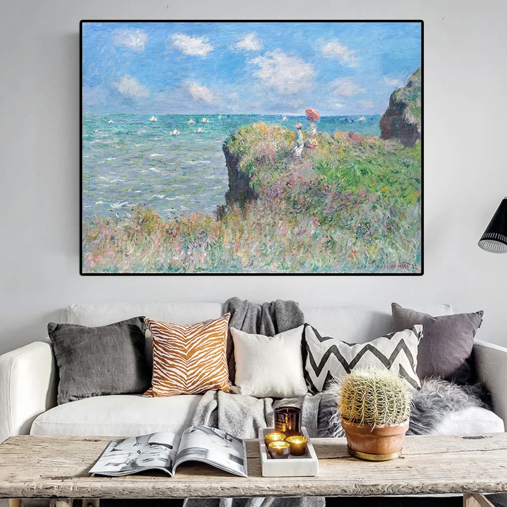 Nordic Acuarelă francez Claude Monet peisaj Marin Imagini Pictura in Ulei pe Panza Poster de Imprimare Poza Perete pentru Living Decorul Camerei