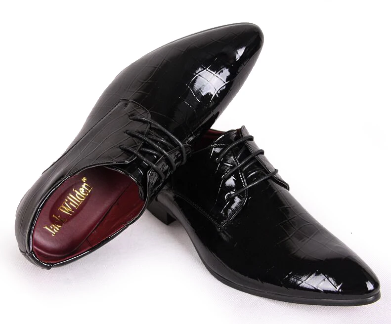 Jack Willden Brand Plus 38-48 Barbati din Piele de Brevet de Afaceri Rochie Pantofi Italia Stil Deget a Subliniat Omul de Petrecere Nunta Pantofi Derby