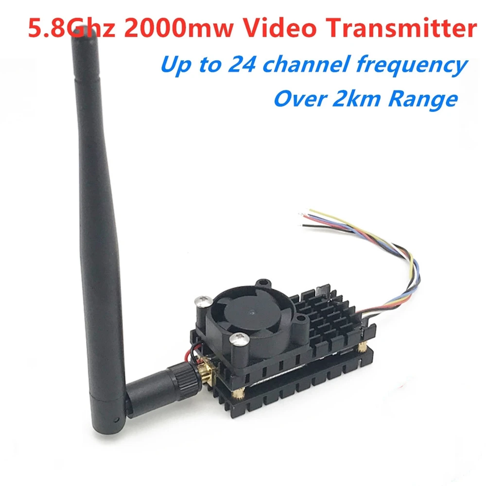 Peste 2Km Gama 5.8 Ghz 2W FPV Transmițător Wireless TS582000 5.8 G 2000 MW 8CH Video AV Audio Expeditor