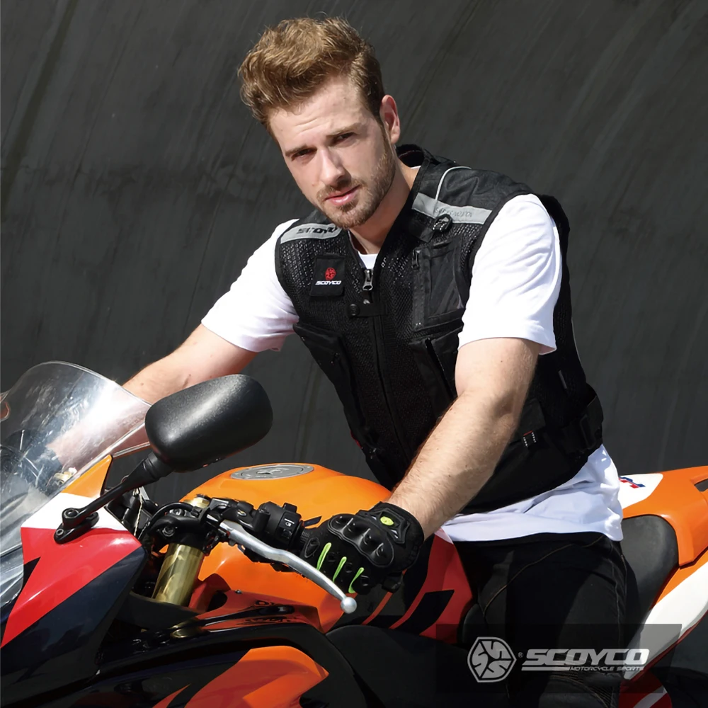 SCOYCO JK46 Sacou Motocicleta Echipament de Protectie Moto Noapte Reflectorizante Sacou de Vară Motocross Curse Off-Road Vesta de Protecție