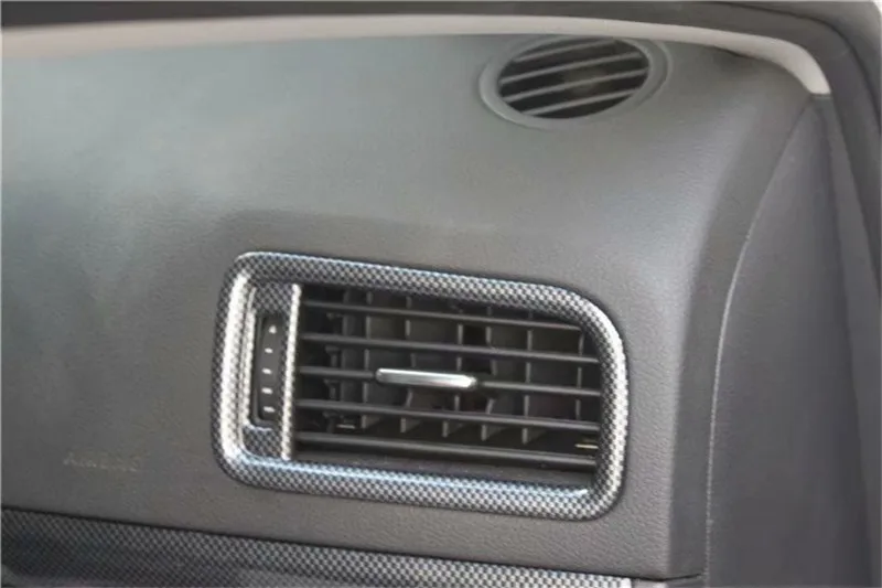 2 buc/lot Masina autocolante ABS fibra de carbon cereale tabloul de bord aer condiționat capac de evacuare pentru Volkswagen vw 2012-Jetta 6 MK6