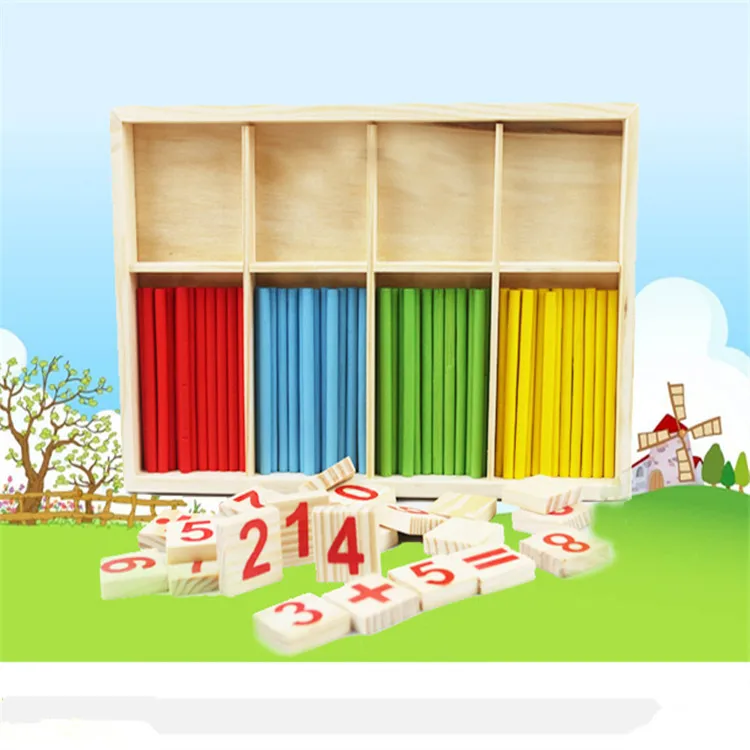 Colorate Bastoane de Lemn Numărul de Matematica Jucarii Copii Joc de Puzzle de Învățământ Jucărie pentru Copilul Preșcolar Învățare Montessori Predare Set