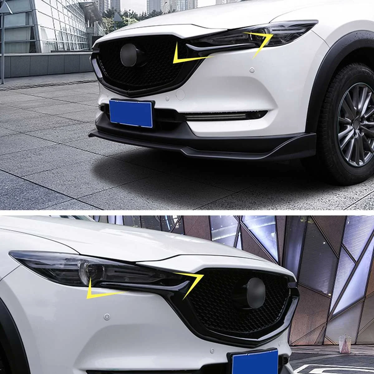 2 BUC Auto Grila Fata Acoperi masca Pentru Mazda Cx5 Cx8 2017 2018 2019 2020 Trim Benzi Styling Semifabricate Lucios/Negru Carbon