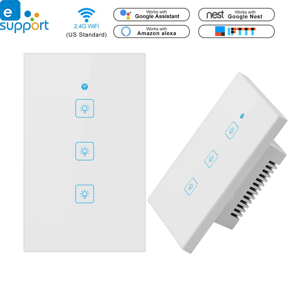 Timethinker Ewelink Smart Home Întrerupătorul Panoului de Perete Interruptor NE 1/2/3 Gasca Wifi Switch-uri de Lumină de Lucru cu Alexa de Start Google