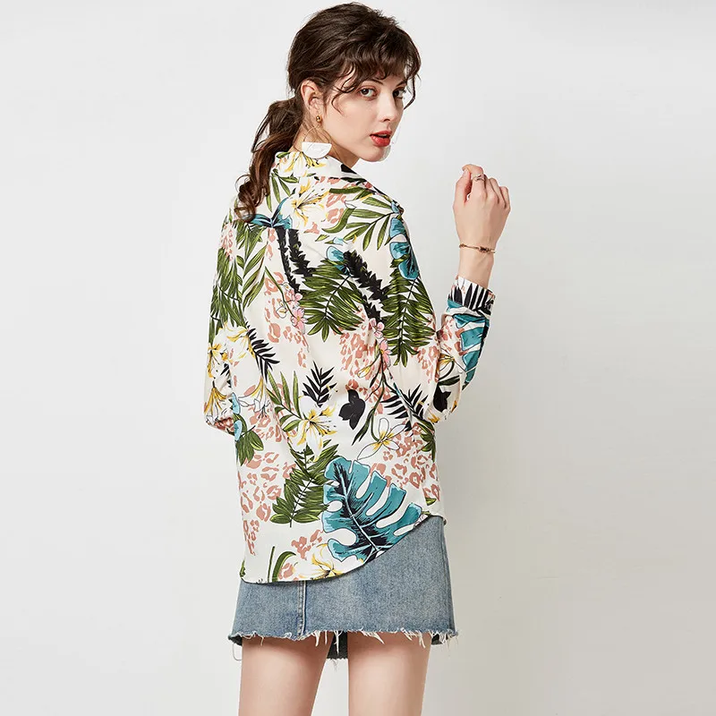 Aachoae Vintage Print Floral Pentru Femei Cămăși Pentru 2020 Liber Casual Bluza Cu Maneca Lunga Rândul Său, În Jos Guler De Cămașă Birou Topuri Camisas Mujer