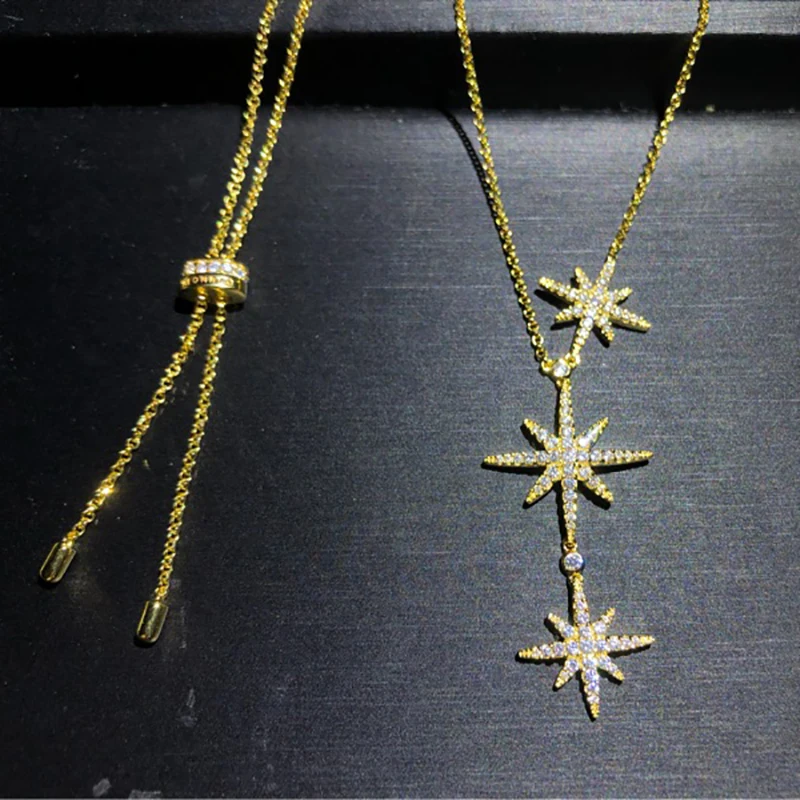 Noi 925 pur meteor Cercei hexagon Stele Lucky Star Crăciun coreean Black Pearl Cercei Moda lumină bijuterii de lux
