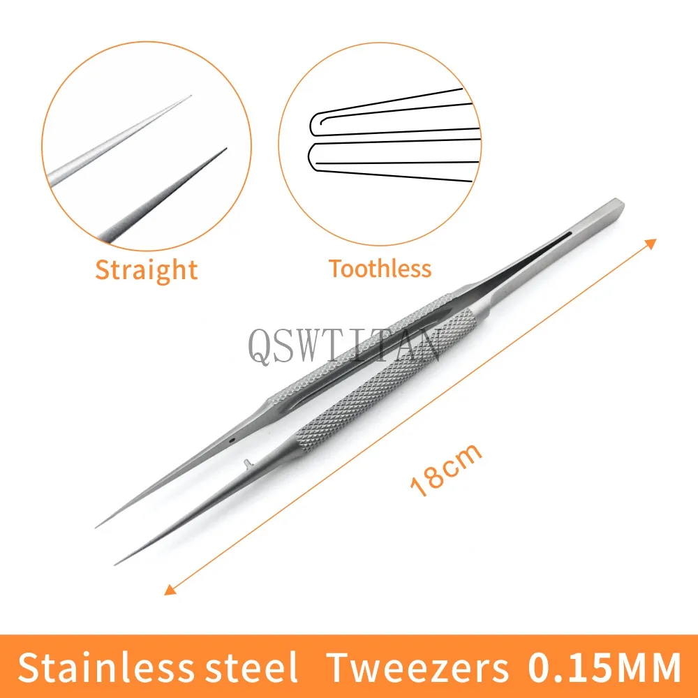18cm Titan Pensete din Oțel Inoxidabil Platforma de forceps Mâner Rotund Instrumentelor Oftalmologice