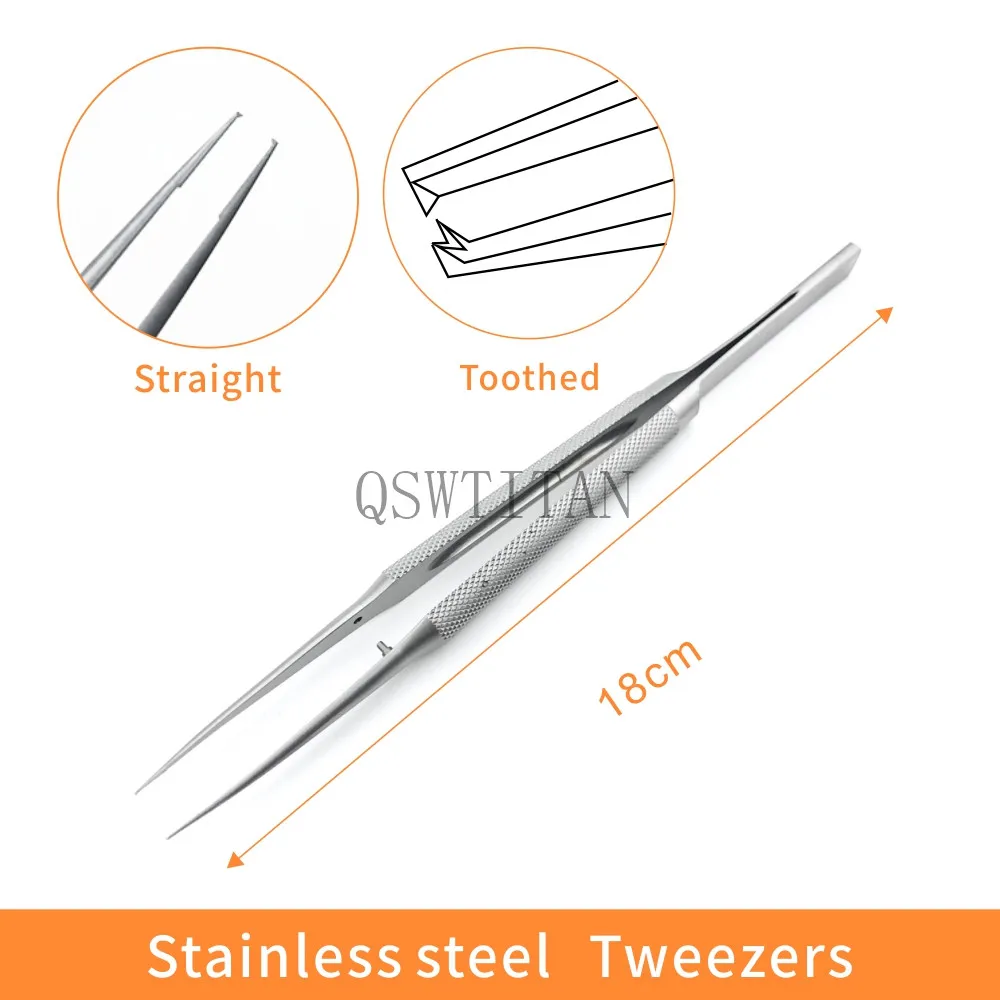 18cm Titan Pensete din Oțel Inoxidabil Platforma de forceps Mâner Rotund Instrumentelor Oftalmologice