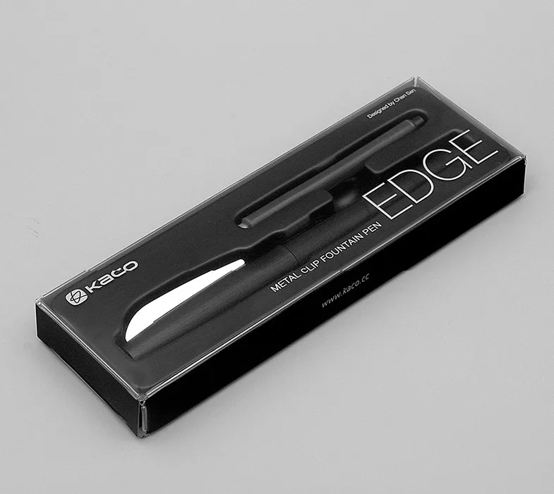 Nou Lansat KACO EDGE Black Metal Periat Stilou cu 2 Convertoare Stilou cu Cerneală Schmidt EF/F/M Peniță cu Cutie de Cadou pentru Birou