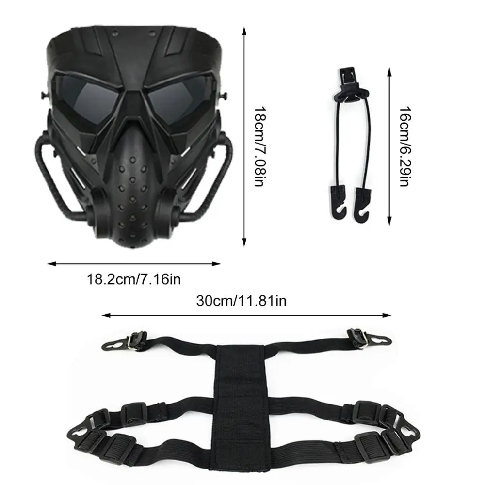 Airsoft Tactic Masca Defensivă Lentile PC Craniu Paintball CS Masca de Fotografiere în aer liber, Vânătoare, Ciclism Fata Complet Măști de Protecție